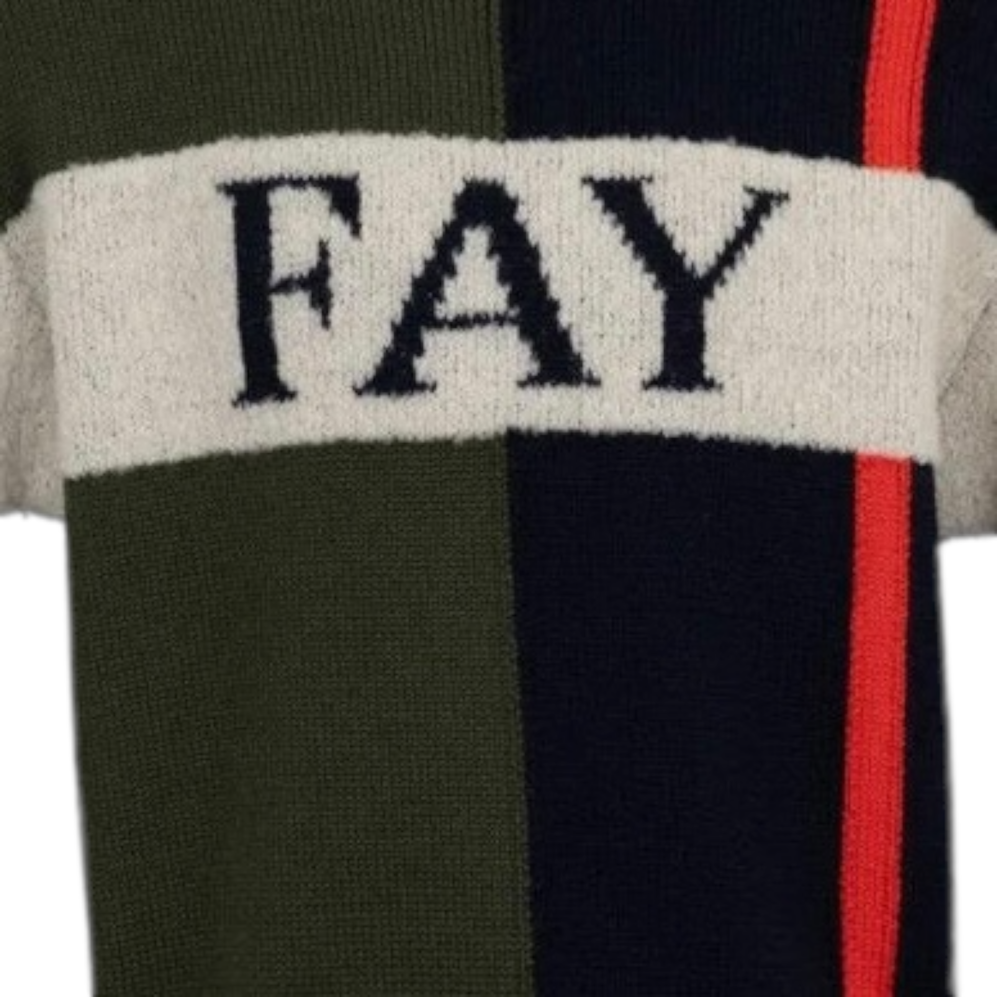 Fay Maglia Tricolore con Stampa Blu per Bambino FX9P60 BLU FAY 