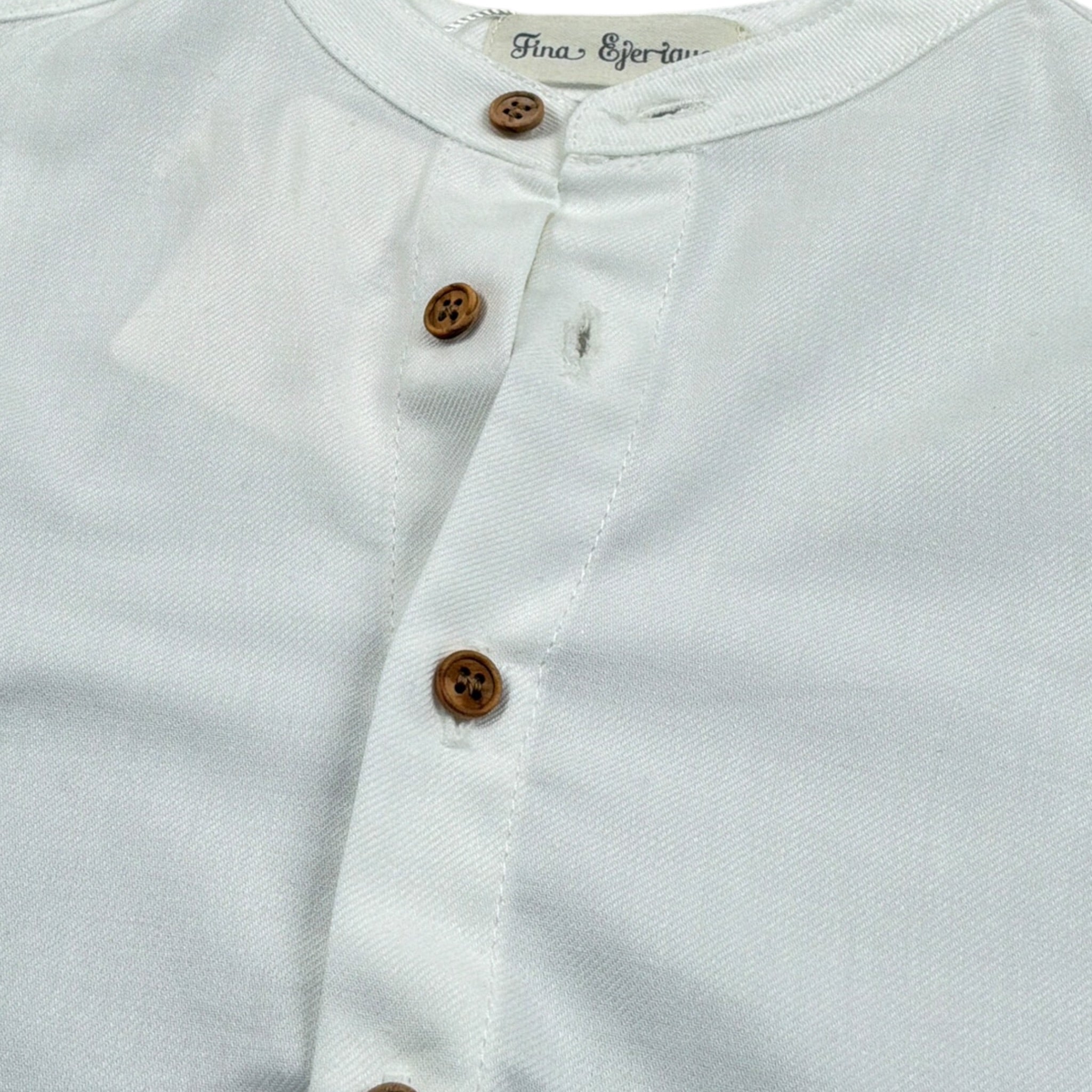 Fina Ejerique Camicia tinta unita con Colletto Coreano Bianco per Bambino O25B04CRU BIANCO FINA EJERIQUE 