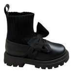 Florens Stivali tinta unita con Fiocco Nero per Bambina F0468 NERO FLORENS 