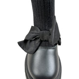 Florens Stivali tinta unita con Fiocco Nero per Bambina F0468 NERO FLORENS 