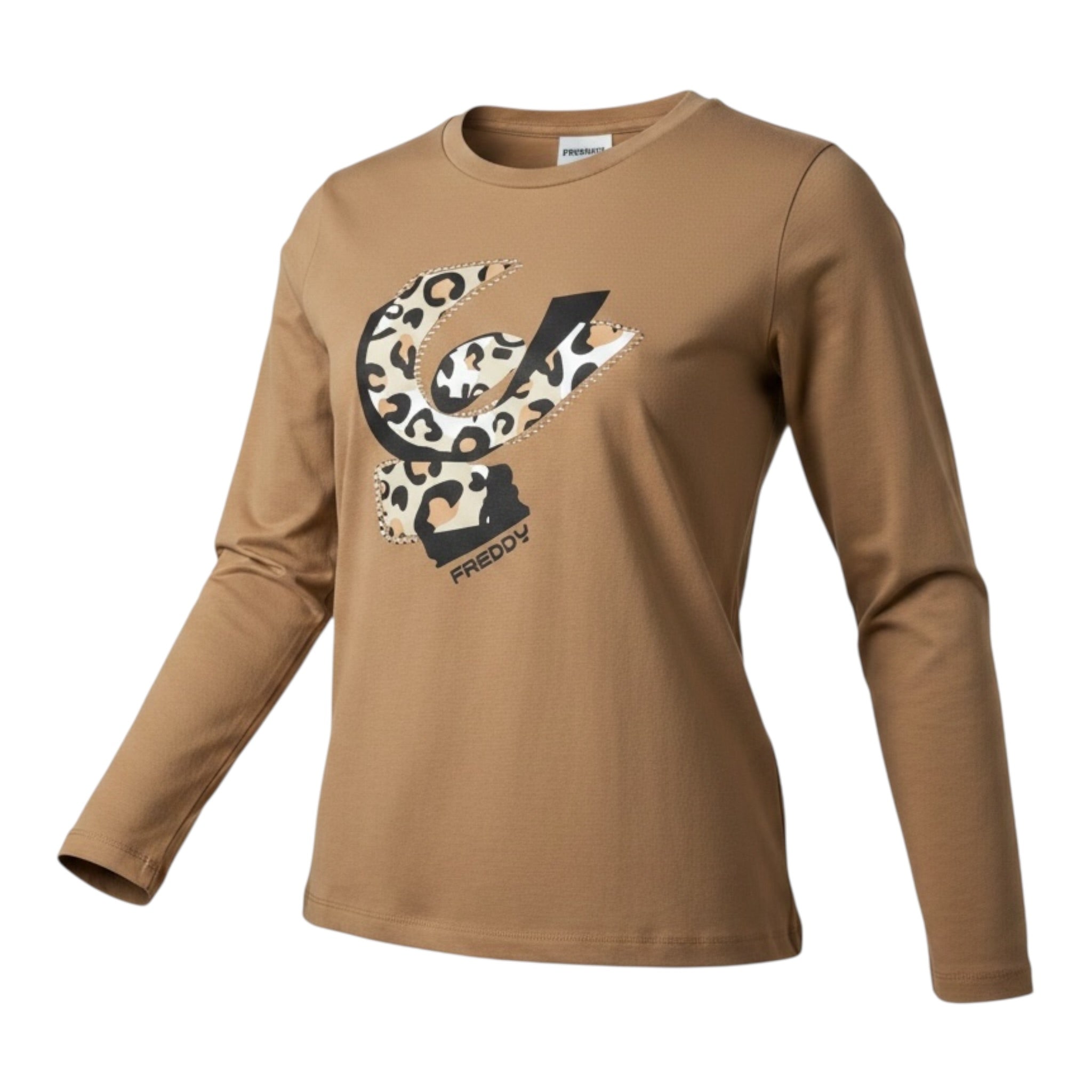Freddy Shirt tinta unita con Stampa Cammello per Bambina FR2118 CAMMELLO FREDDY 