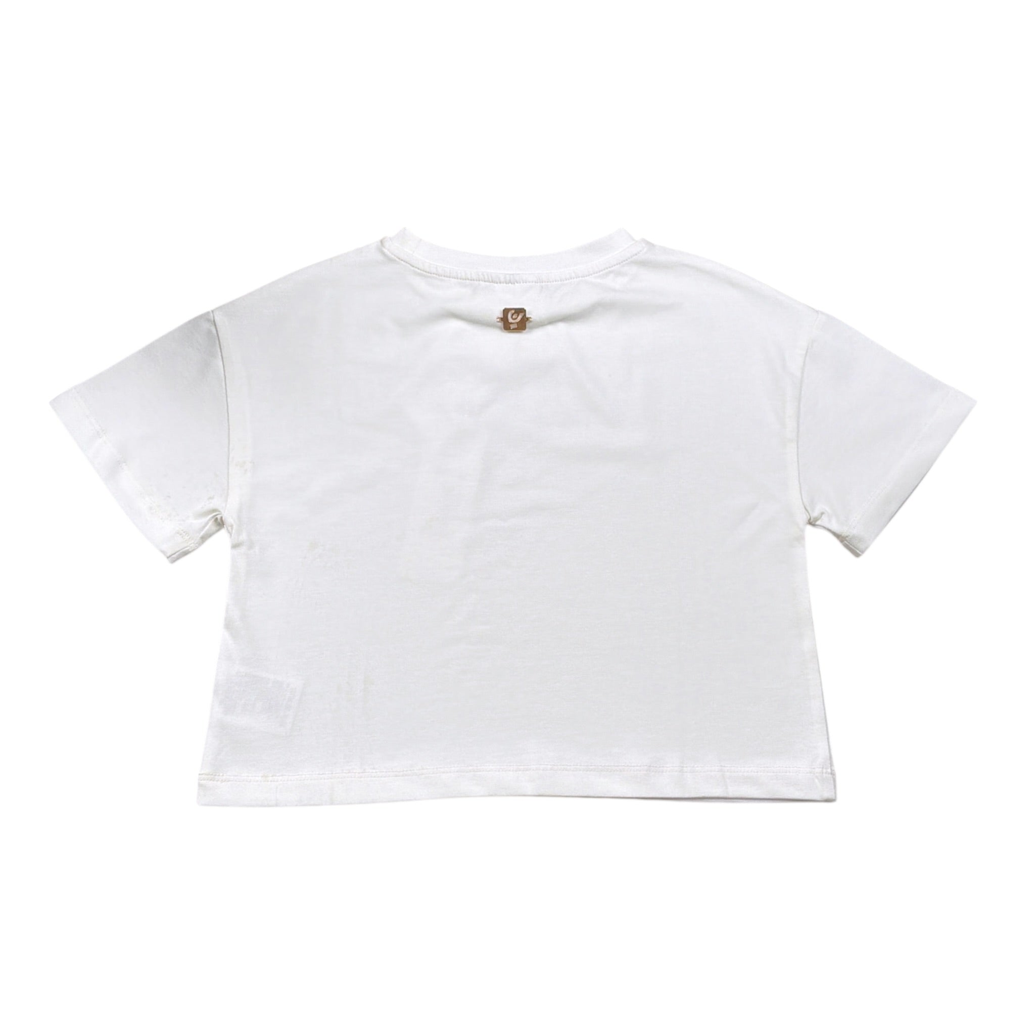 Freddy T-Shirt tinta unita con Applicazioni Bianco per Bambina FR2186 BIANCO FREDDY 