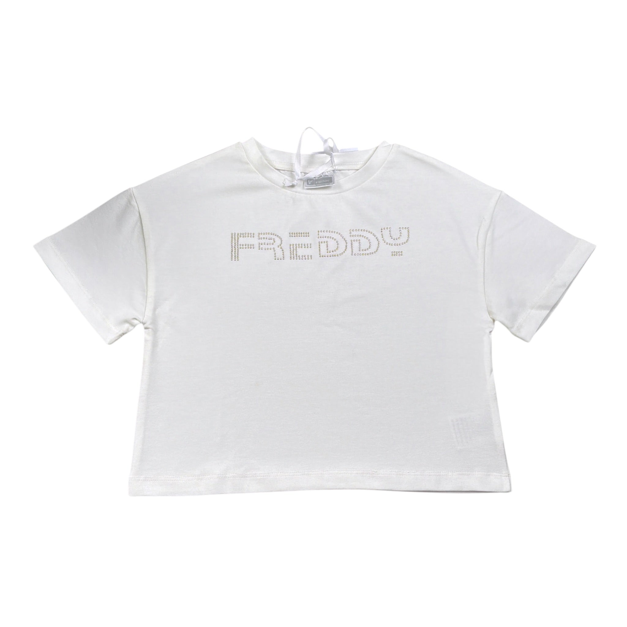 Freddy T-Shirt tinta unita con Applicazioni Bianco per Bambina FR2186 BIANCO FREDDY 
