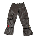 Gabriella Gucci Pantalone tinta unita con Elastico In Vita In Ecopelle Marrone per Bambina KG062 MARRONE GABRIELLA GUCCI 