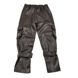 Gabriella Gucci Pantalone tinta unita con Elastico In Vita In Ecopelle Marrone per Bambina KG062 MARRONE GABRIELLA GUCCI 