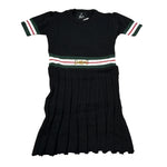Gabriella Gucci Abito Mezza Manica tinta unita con Logo Nero per Bambina GK087 NERO  