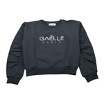 Gaelle Felpa Chiusa Girocollo tinta unita con Perle Nero per Bambina 2741FY00621 NERO GAELLE 