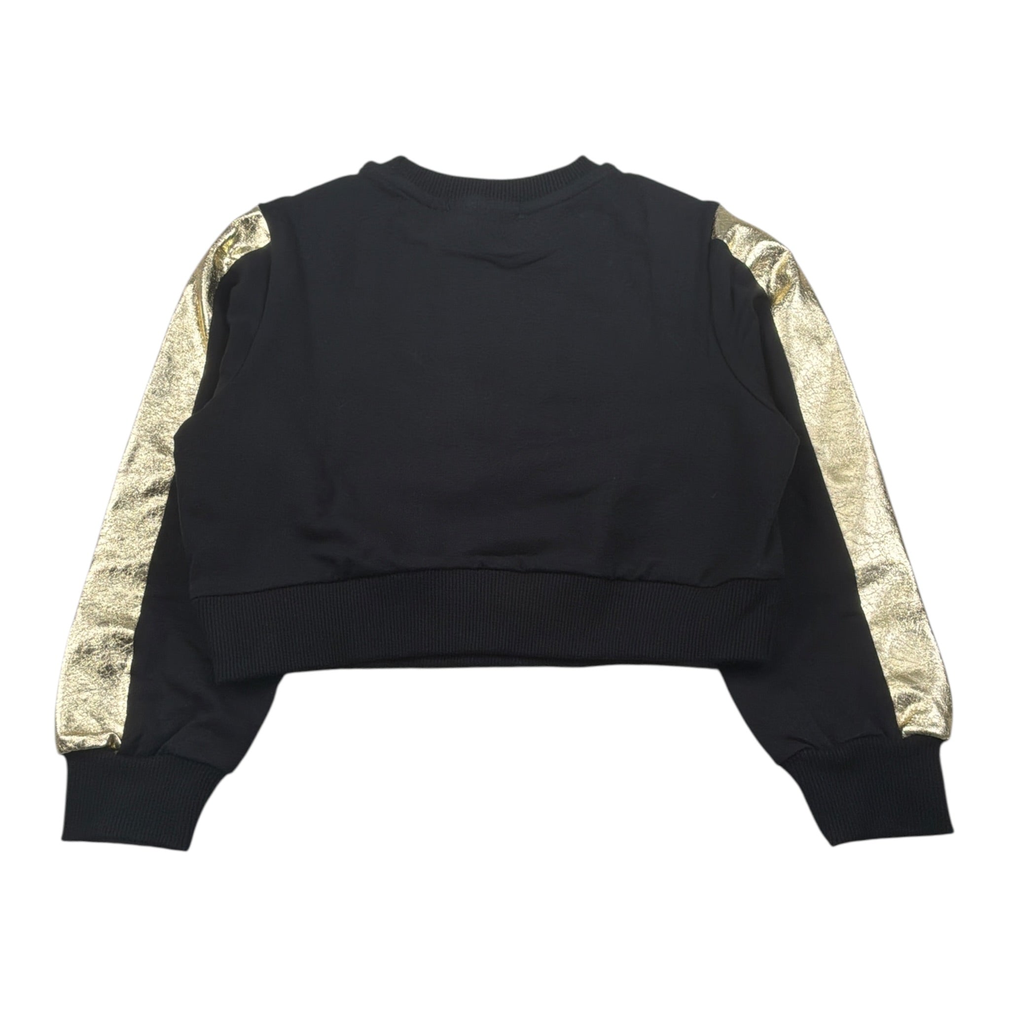 Gaelle Felpa Chiusa Girocollo tinta unita con Stampa Nero per Bambina 2741FY00631 NERO GAELLE 