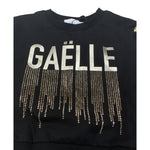 Gaelle Felpa Chiusa Girocollo tinta unita con Stampa Nero per Bambina 2741FY00631 NERO GAELLE 