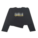Gaelle Shirt Girocollo tinta unita con Stampe Nero per Bambina 2741M00610 NERO GAELLE 