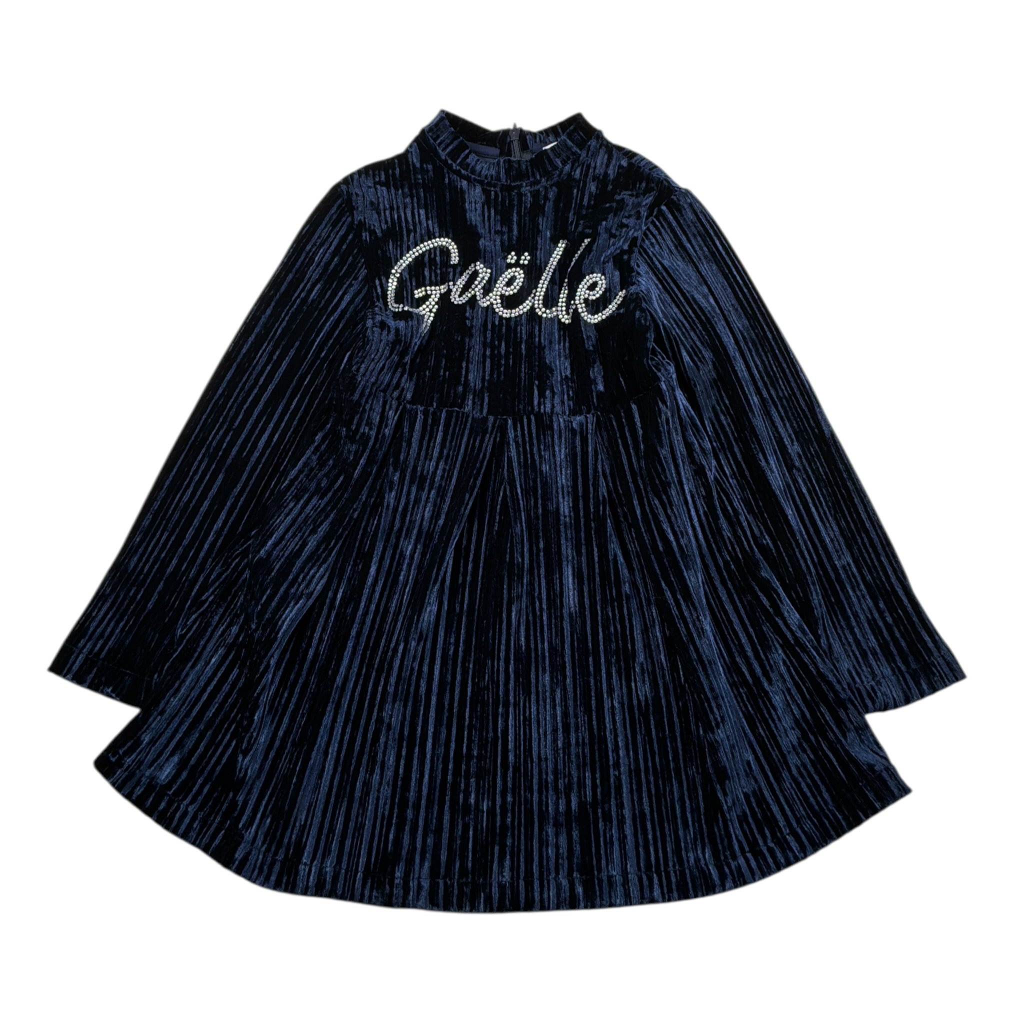 Gaelle Abito In Velluto tinta unita con Brillantini Blu per Bambina 2741V00627 BLU GAELLE 