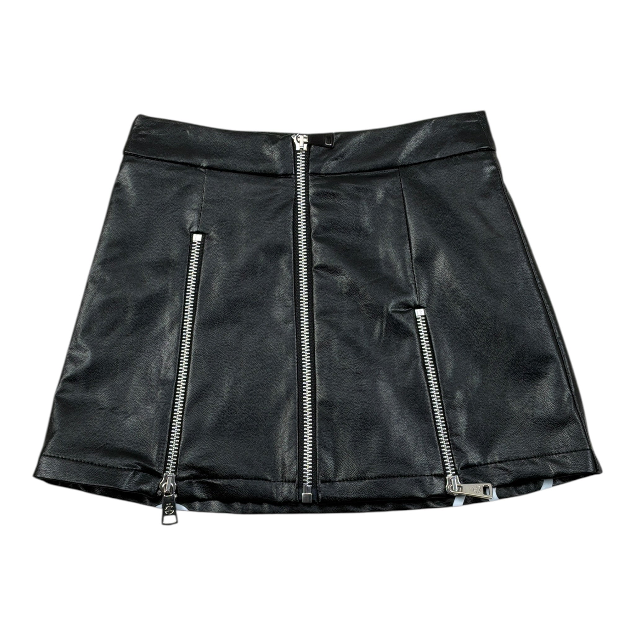 Gaelle Gonna Ecopelle tinta unita con Stampa Nero per Bambina 2742G00578 NERO GAELLE 