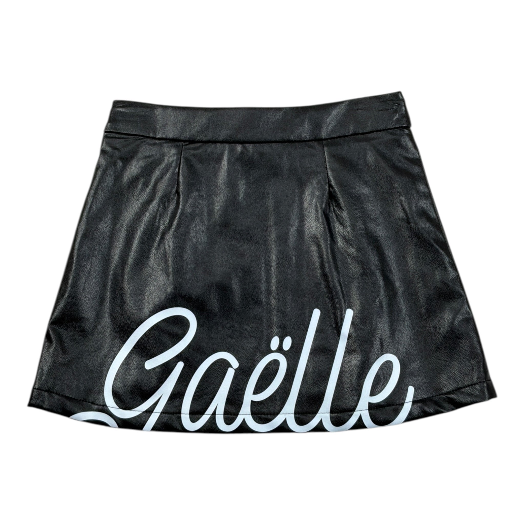 Gaelle Gonna Ecopelle tinta unita con Stampa Nero per Bambina 2742G00578 NERO GAELLE 