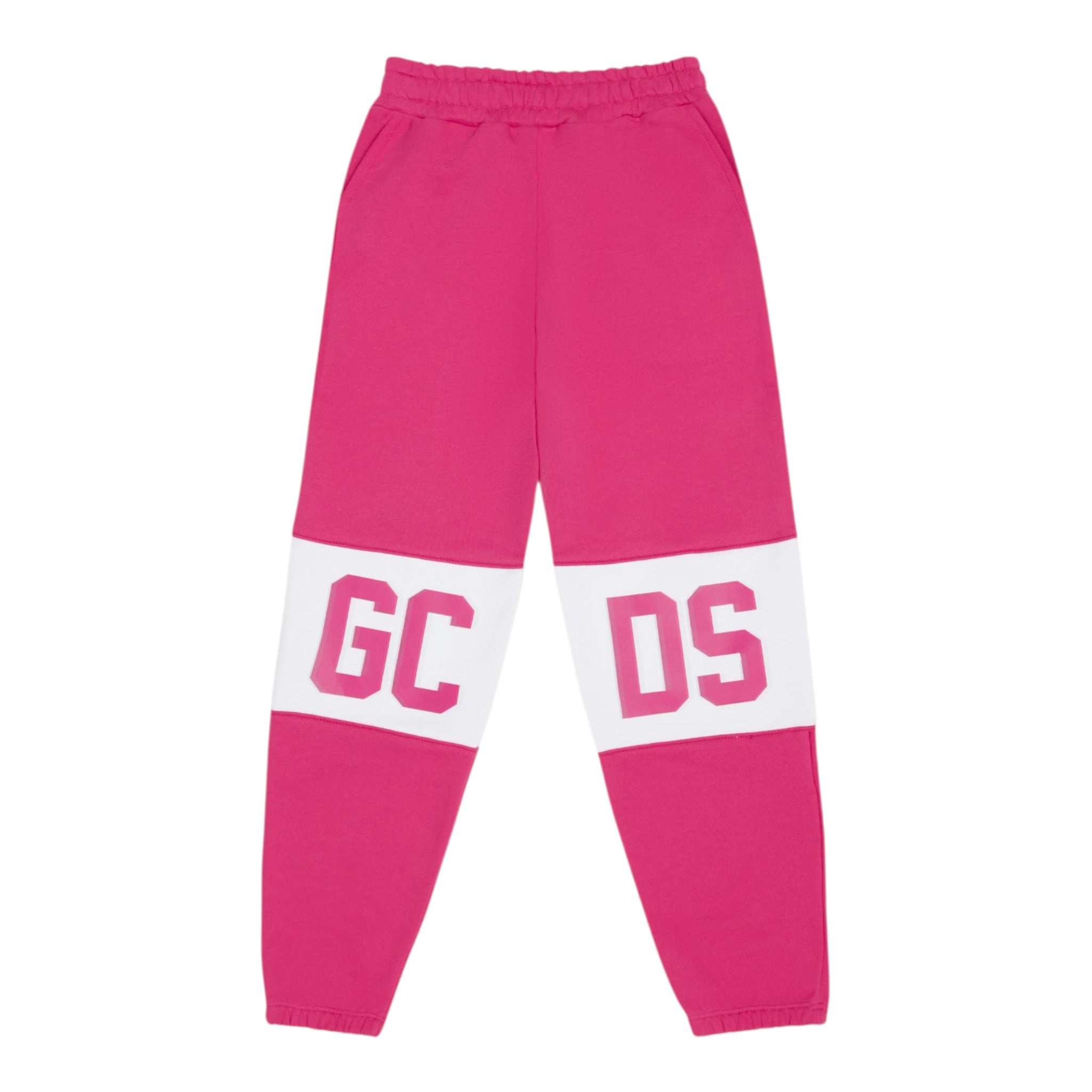 Gcds Pantalone Tuta tinta unita con Logo Fuxia per Bambina B2JU3017BA2 FUXIA GCDS 
