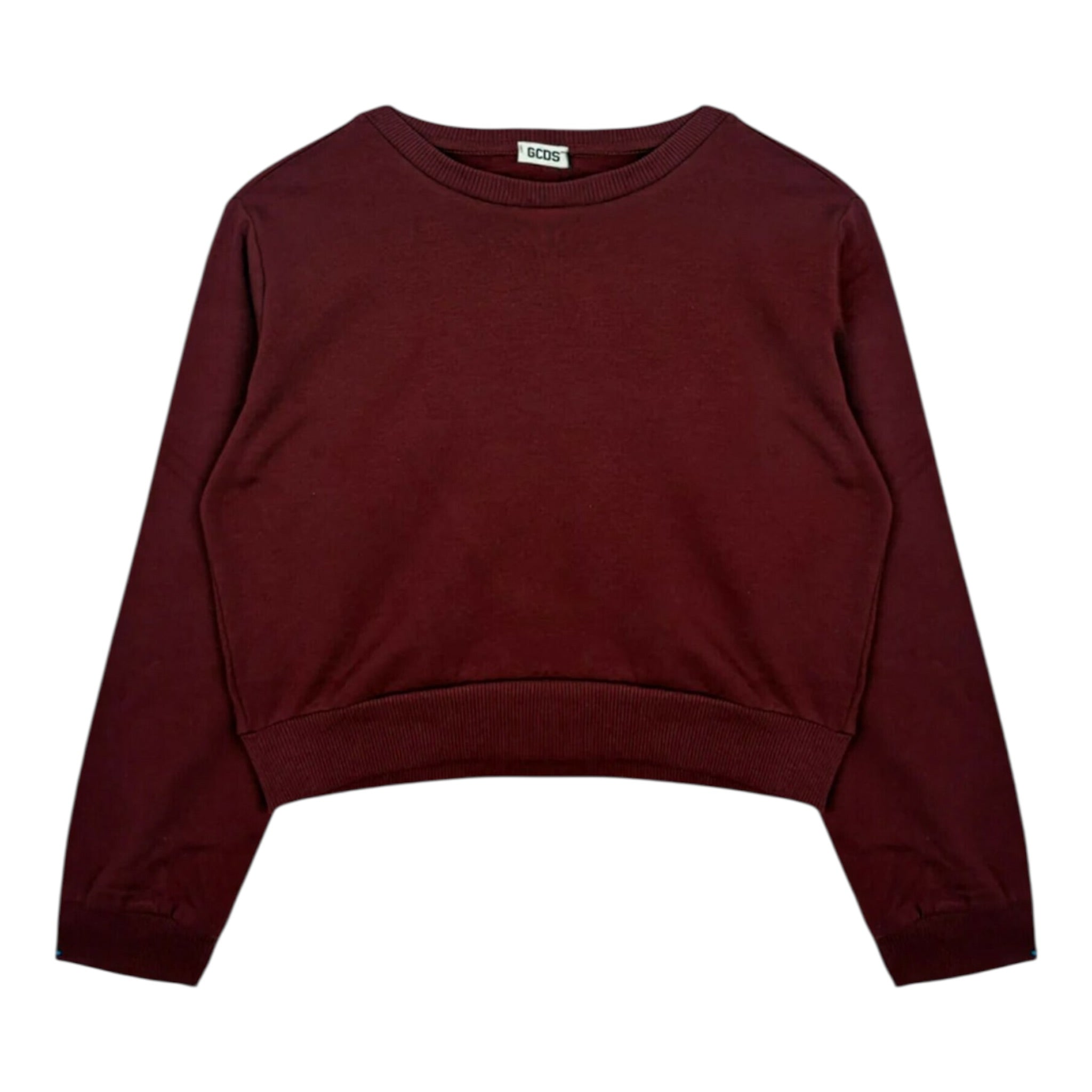 Gcds Felpa Chiusa Girocollo tinta unita con Logo Bordeaux per Bambina B2KW1531BA5 BORDEAUX GCDS 