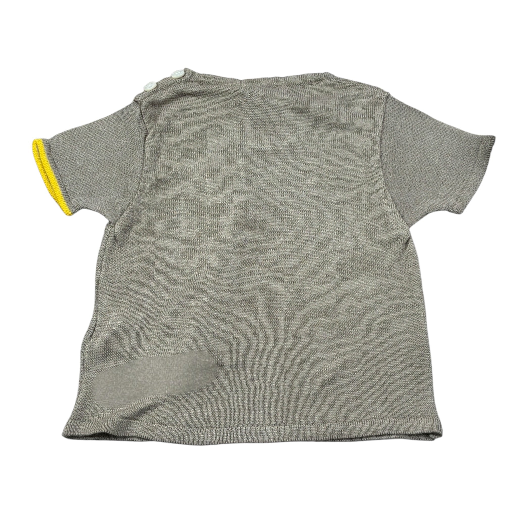 Gensami T-Shirt Girocollo tinta unita con Ricami Verde per Neonato GIR01 VERDE GENSAMI 