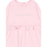 Givenchy Abito Manica Lunga tinta unita con Logo Rosa per Neonata H30899 ROSA GIVENCHY 