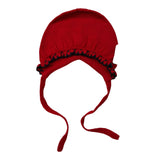 Granlei Cappello tinta unita con Ricami Rosso per Neonata 21067 ROSSO GRANLEI 