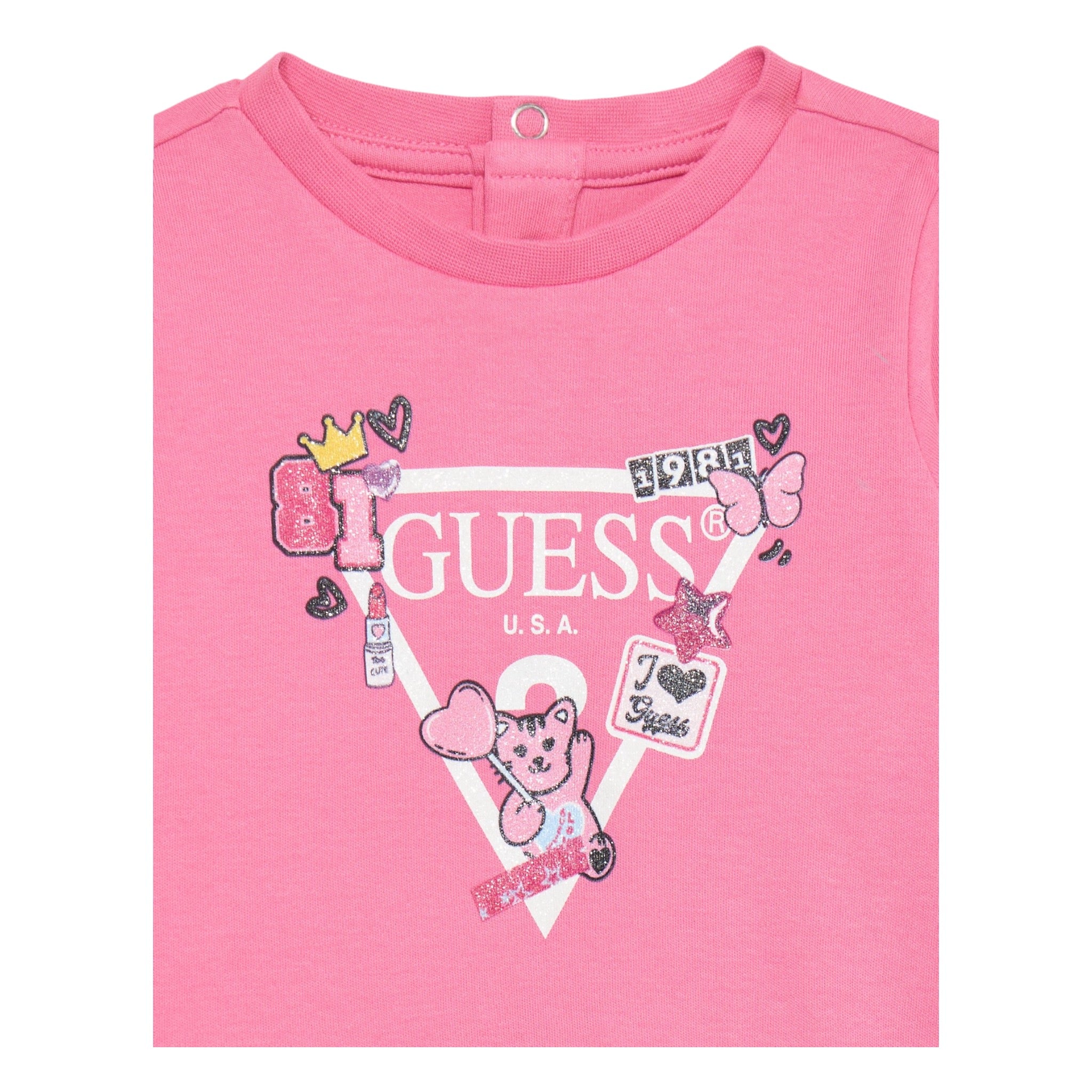 Guess Abito Manica Lunga tinta unita con Culotte Rosa per Neonata A4YK19KA6W4 ROSA GUESS 