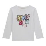 Guess Shirt Girocollo tinta unita con Stampe Bianco per Neonata A5YI00K6YW4XX BIANCO GUESS 
