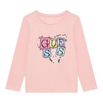 Guess Shirt Girocollo tinta unita con Stampe Rosa per Neonata A5YI00K6YW4XX ROSA GUESS 