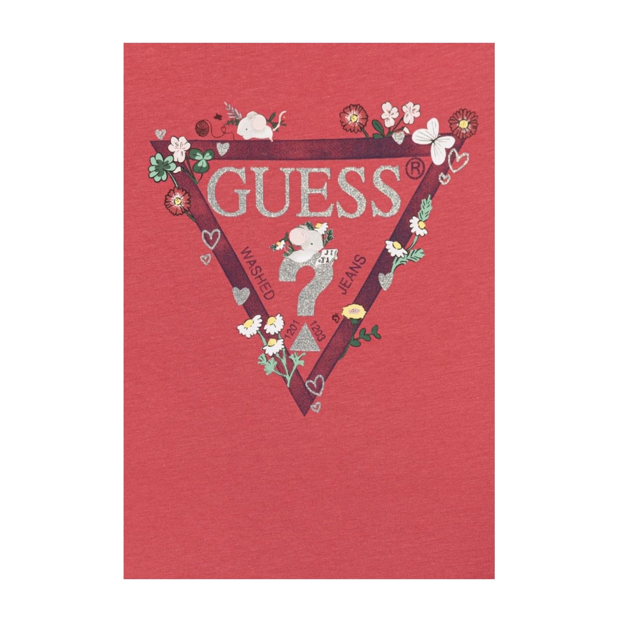 Guess Shirt tinta unita con Stampa Rosa per Neonata A5YI03K6YW4 ROSA GUESS 