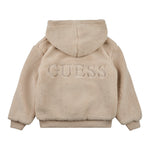Guess Giubbino tinta unita con Zip E Cappuccio Modello Teddy Beige per Bambino H5BJ01W0330 BEIGE GUESS 