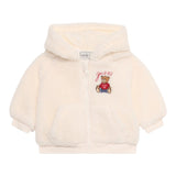 Guess Giubbino In Teddy tinta unita con Cappuccio E Zip Panna per Bambino HSBT01WGSO0J PANNA GUESS 