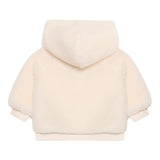 Guess Giubbino In Teddy tinta unita con Cappuccio E Zip Panna per Bambino HSBT01WGSO0J PANNA GUESS 