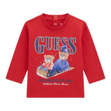 Guess Shirt tinta unita Girocollo con Stampa Rosso per Neonato I5BI00I3Z14X ROSSO GUESS 