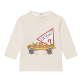 Guess Shirt tinta unita Girocollo con Stampa Beige per Neonato I5BI01L3Z14 BEIGE GUESS 