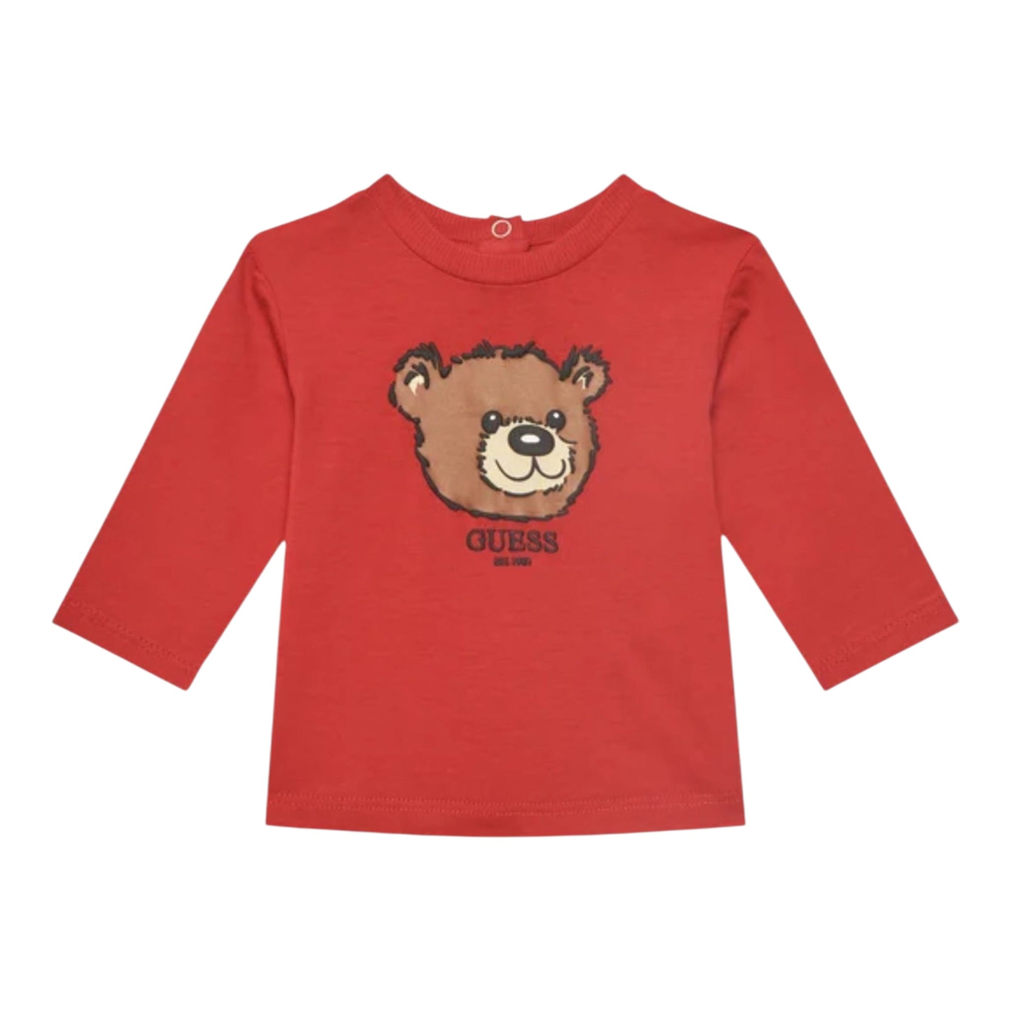 Guess Shirt tinta unita Girocollo con Stampa Rosso per Neonato I5YI02K8HM4XX ROSSO GUESS 