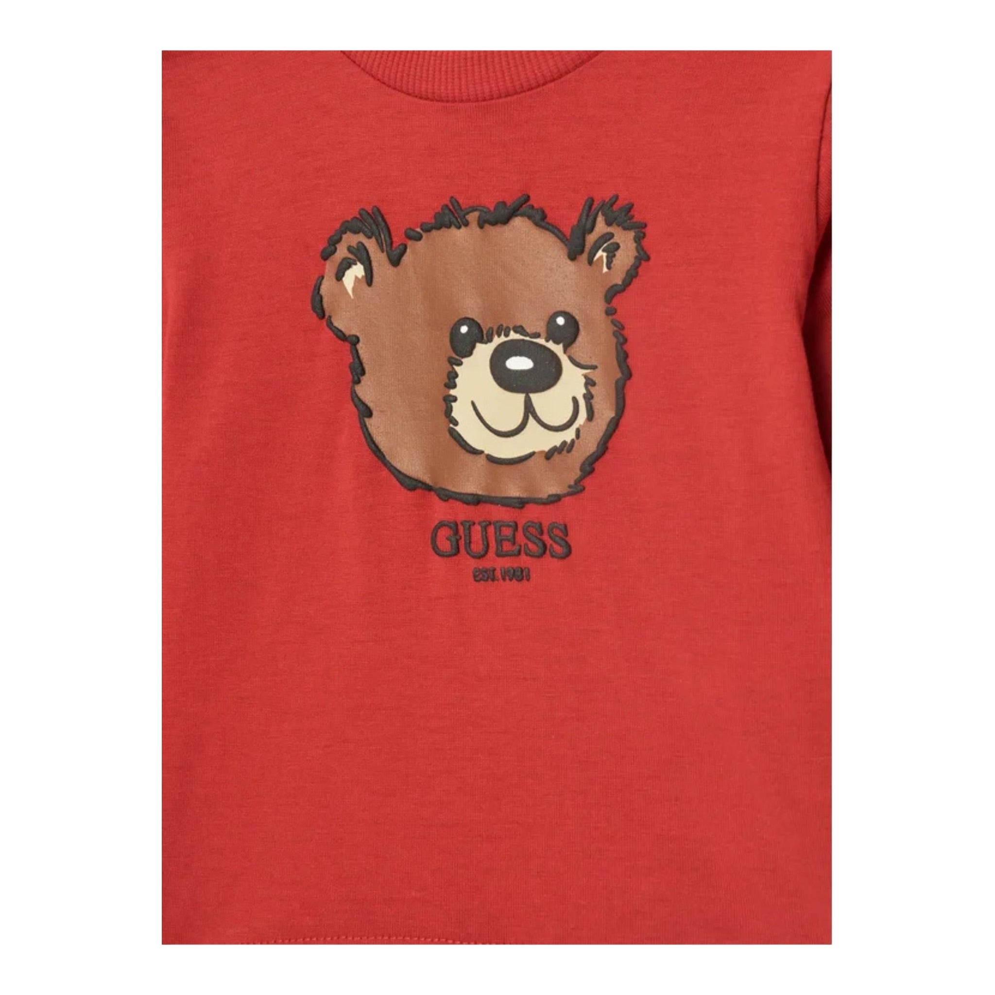 Guess Shirt tinta unita Girocollo con Stampa Rosso per Neonato I5YI02K8HM4XX ROSSO GUESS 