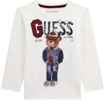 Guess Shirt tinta unita Girocollo con Stampa Bianco per Neonato I5YI04K8HM4XX BIANCO GUESS 