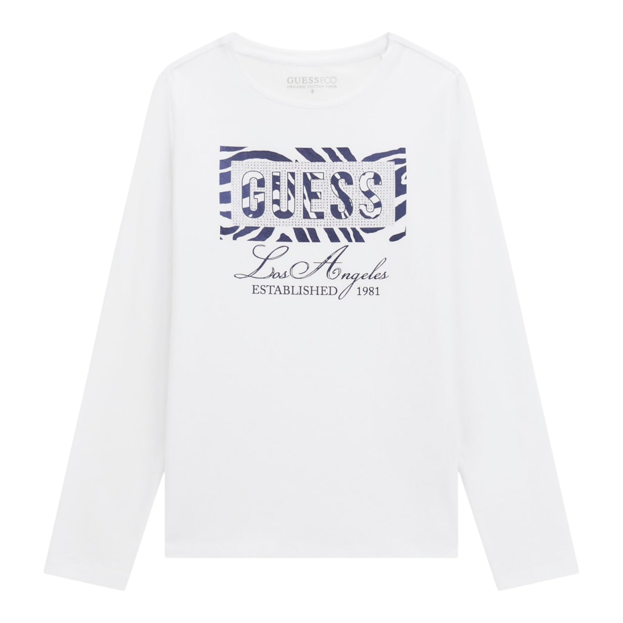 Guess Shirt tinta unita con Stampa Bianco per Bambina J5BI25J1314 BIANCO GUESS 