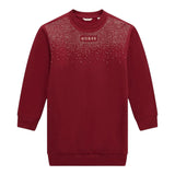 Guess Abito Felpa tinta unita con Brillantini Bordeaux per Bambina J5BK07KAV34 BORDEAUX GUESS 