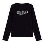 Guess Shirt tinta unita Girocollo con Stampa Nero per Bambina J5YI13K6YW4 NERO GUESS 