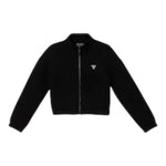 Guess Felpa tinta unita con Zip E Brillantini Nero per Bambina J5YQ31K7UW2 NERO GUESS 