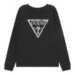 Guess Felpa tinta unita con Stampa Nero per Bambina J74Q10KAUG0 NERO GUESS 