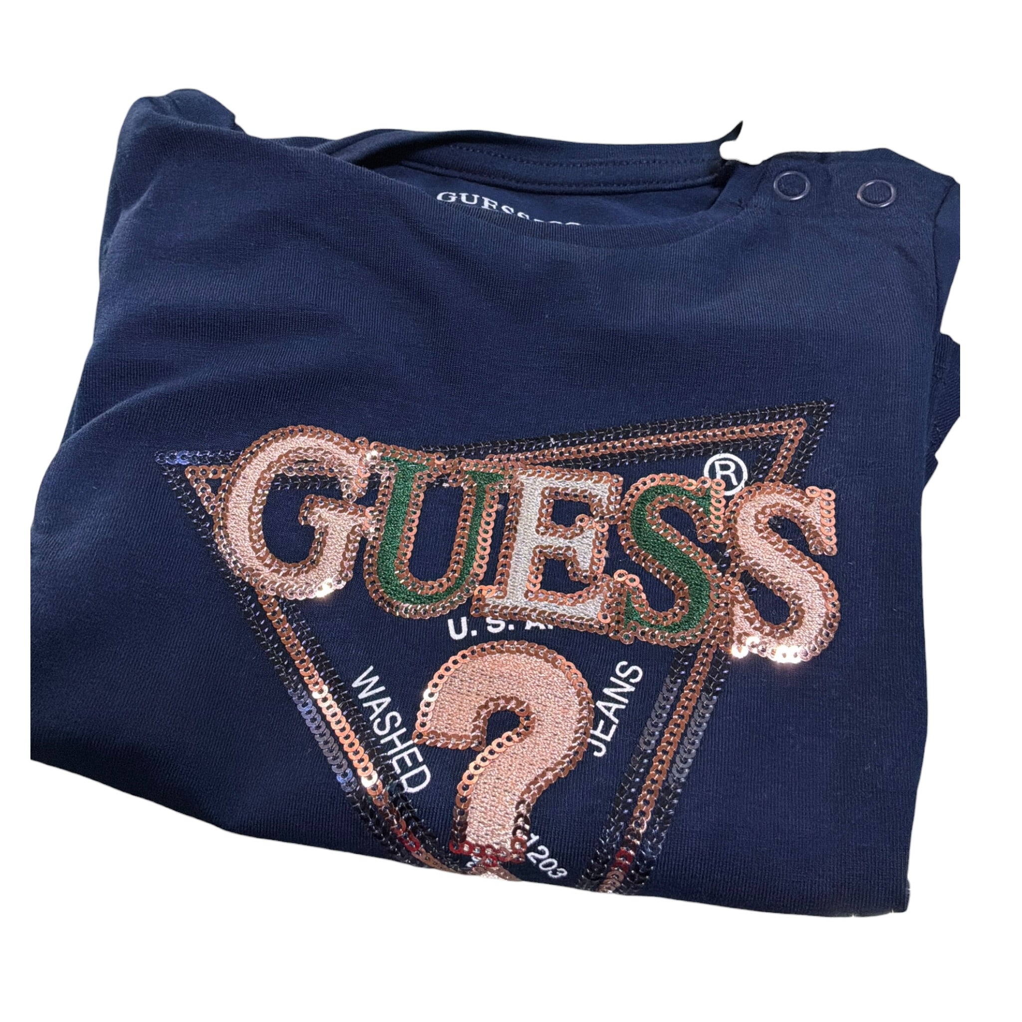 Guess Shirt tinta unita con Stampa Blu per Neonata K5YI10K6YW4 BLU GUESS 