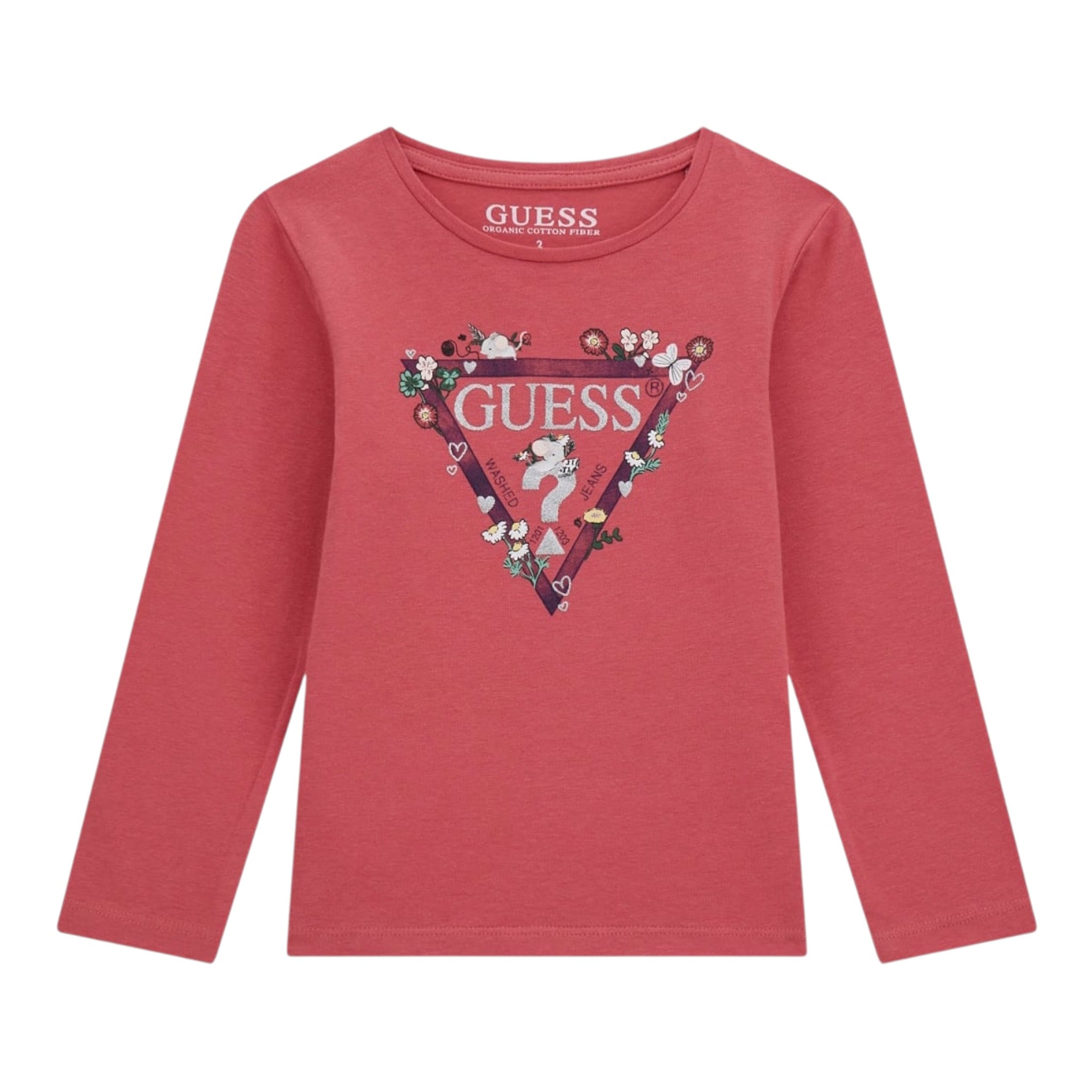 Guess Shirt tinta unita con Stampa Fragola per Neonata K5YI16K6YW4N FRAGOLA GUESS 