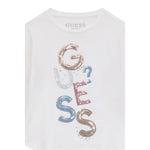 Guess Shirt Girocollo tinta unita con Paillettes Panna per Neonata K5YI26KAPO0XXN PANNA GUESS 