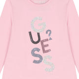 Guess Shirt Girocollo tinta unita con Paillettes Rosa per Neonata K5YI26KAPO0XXN ROSA GUESS 