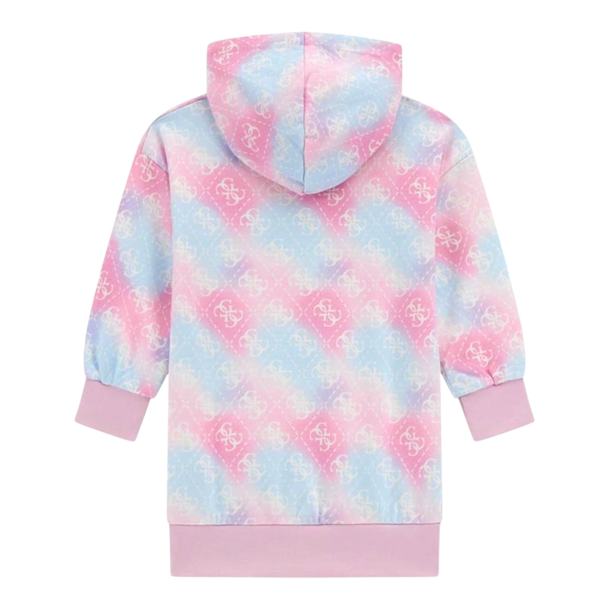 Guess Felpa Bicolore con Stampa E Cappuccio Rosa per Bambina K5YK04KA6R4 ROSA GUESS 