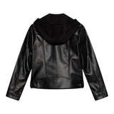 Guess Giubbino tinta unita In Ecopelle Nero per Bambino K5YL00WAFL00J NERO GUESS 