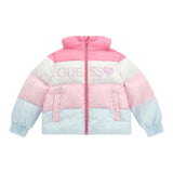 Guess Giubbino Tricolore con Zip E Cappuccio Rosa per Neonata K5YL01WEGY0 ROSA GUESS 