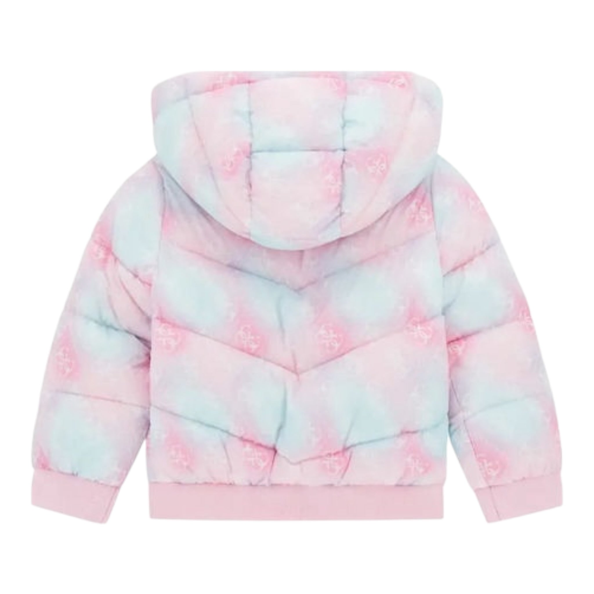 Guess Giubbino tinta unita con Zip Cappuccio E Fantasia Rosa per Neonata K5YL02WEGY00 ROSA GUESS 
