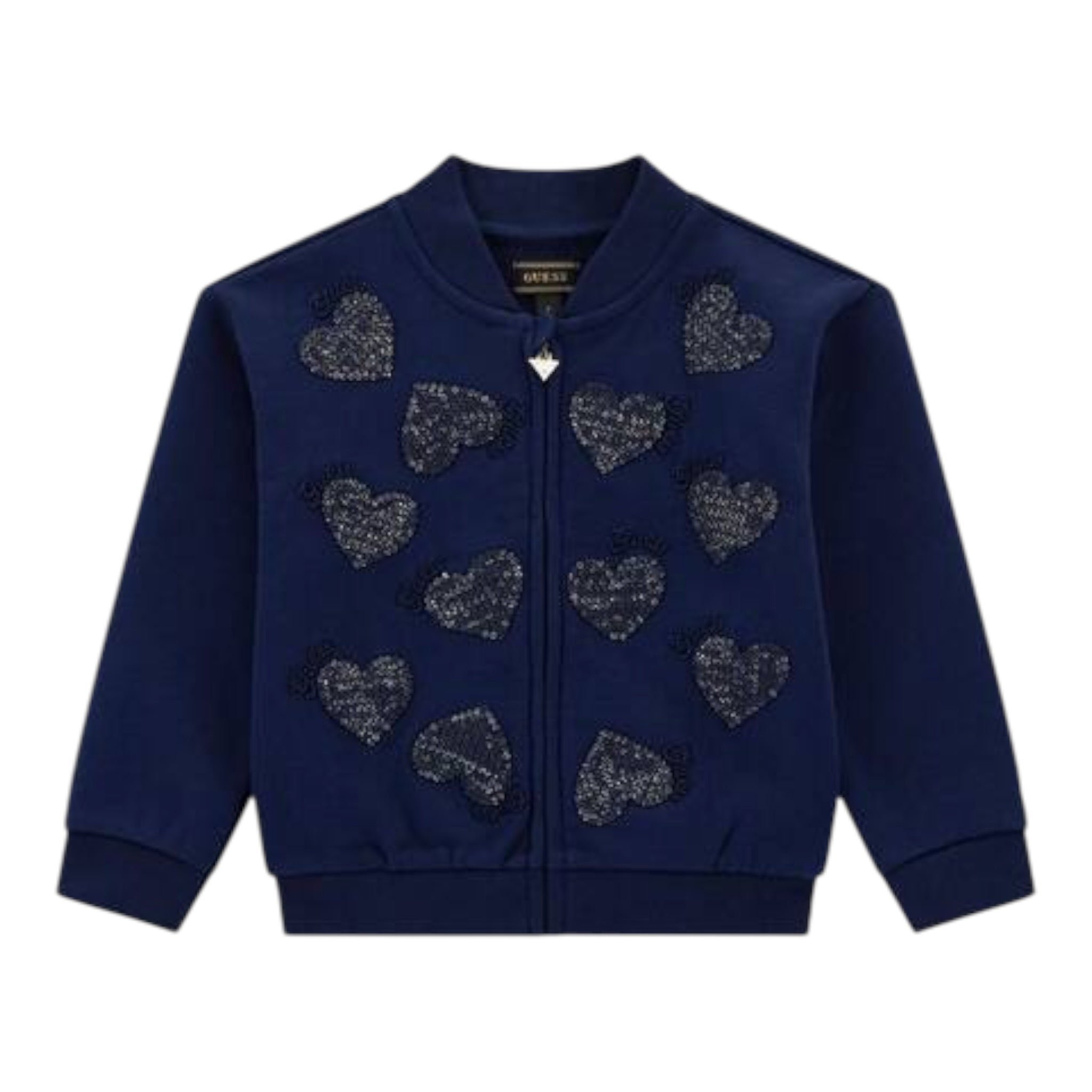 Guess Felpa tinta unita con Zip E Paillettes Blu per Neonata K5YQ07KAD74 BLU GUESS 