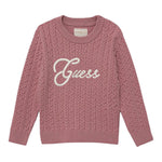 Guess Maglia Girocollo tinta unita con Lofo Rosa per Bambina K5YR04Z3OI0J ROSA GUESS 