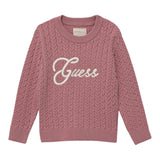 Guess Maglia Girocollo tinta unita con Lofo Rosa per Bambina K5YR04Z3OI0J ROSA GUESS 